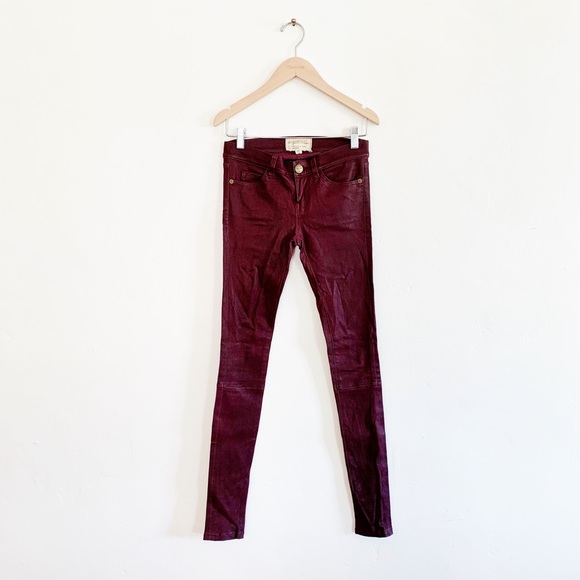 CURRENT ELLIOTT burgundy leather pants 24